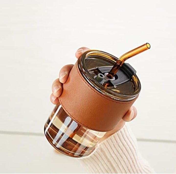 Sipper Glass Tumbler Lid And Straw